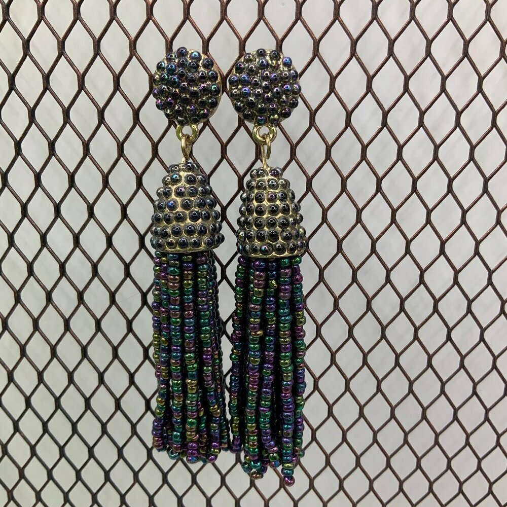 Sugarfix by Baublebar Iridescent Multicolor Beaded Tassel  Dangle Earrings